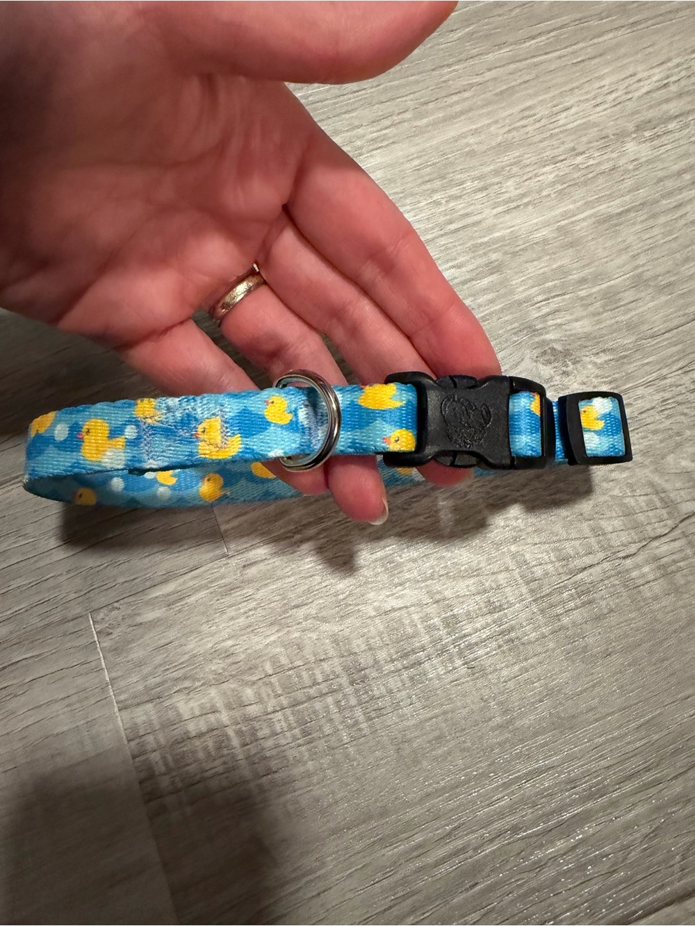 Blue Duck Print Kids Collar - Adjustable Cute Design